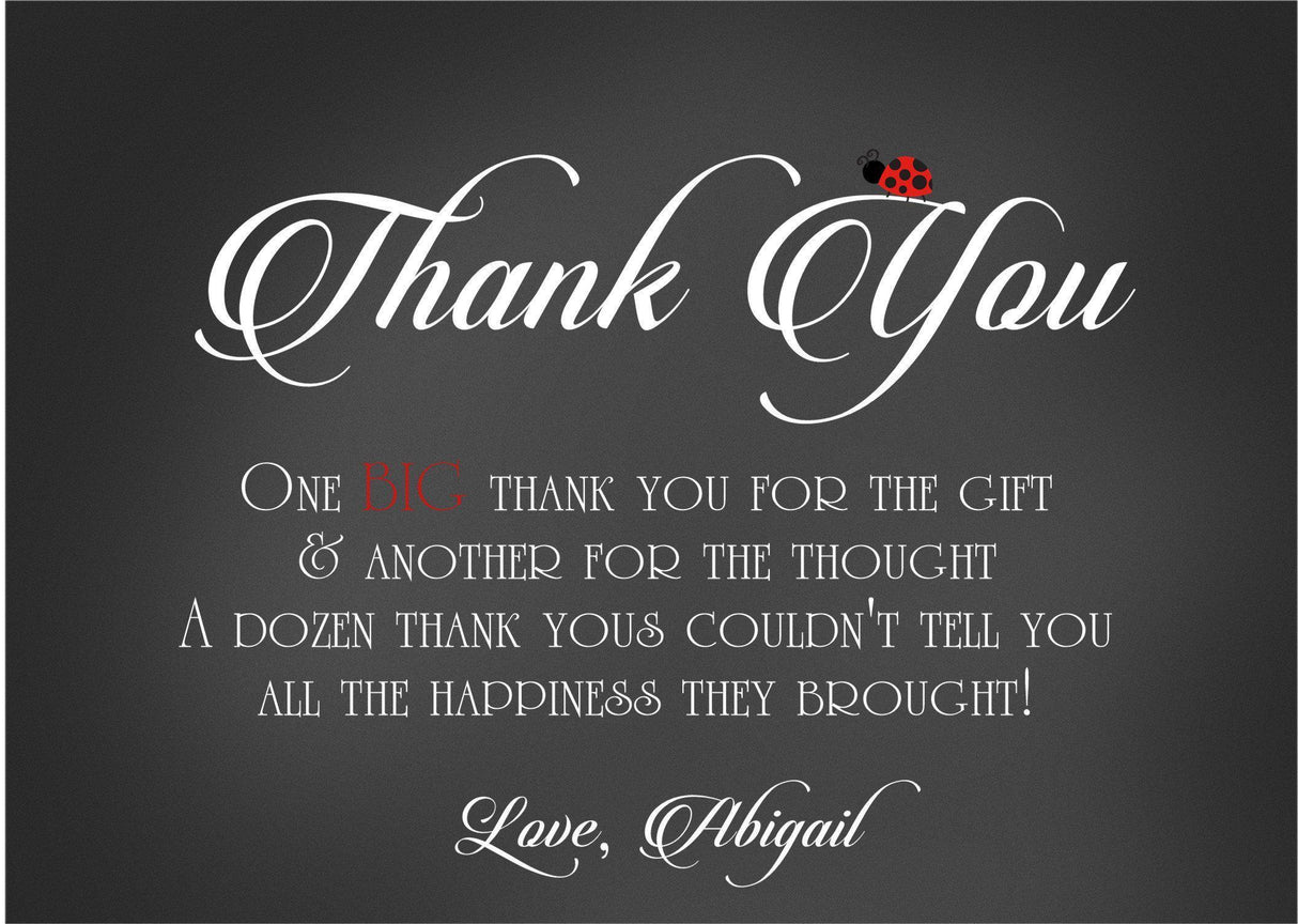 ladybug birthday thank you cards elegant black party design