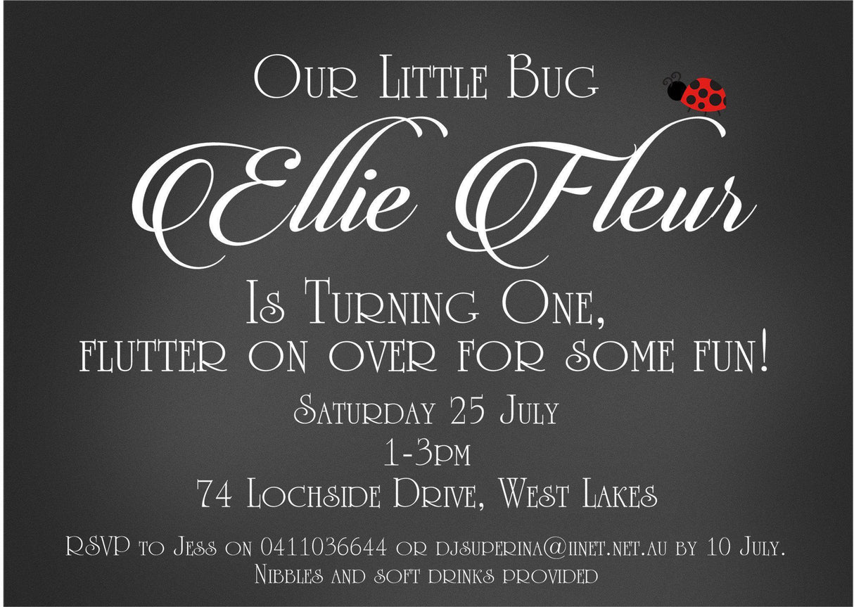 ladybug invitation cards girls first birthday style