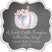 lavender pumpkin baby shower sticker with chalkboard background