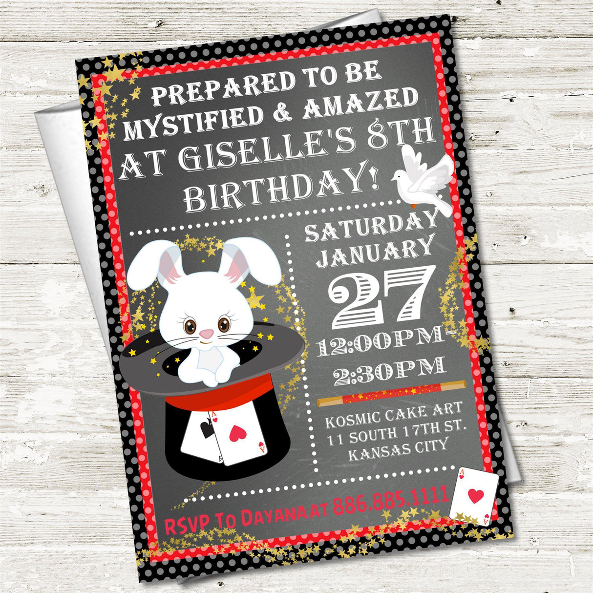 magic invitation cards kids birthday celebration style