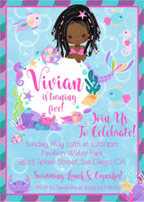 mermaid birthday party invitations underwater ocean design