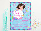 mermaid princess birthday invitations colorful sea theme