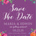 mexican fiesta save the date purple floral announcement