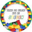 multicolor brick border birthday sticker