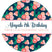 navy and coral floral birthday stickers