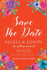 orange fiesta save the date cards colorful floral mexican wedding design