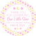 our little star baby shower sticker with pink and yellow design