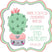 pastel cactus pot birthday sticker square design