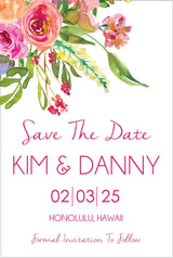 peach rose wedding save the dates elegant floral greenery theme