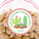 personalized cactus party favor label