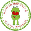 personalized frog valentines classroom label
