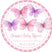 pink and purple butterfly baby shower sticker