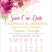 pink floral save the date cards calendar garden wedding design