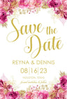 pink floral save the date cards romantic garden wedding design