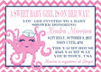 pink octopus baby shower invitations under the sea theme