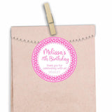pink puppy party favor label for girls