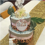 pink safari theme baby shower favor label