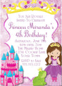 princess birthday party invitations fairytale castle design