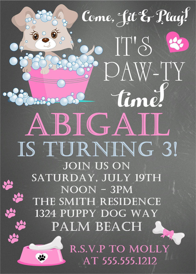 puppy birthday party invitations cute puppy design