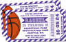 purple basketball birthday ticket invitations colorful admit one theme