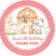 red farm animals birthday sticker