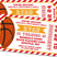 red gold basketball birthday ticket invitations colorful admit one theme