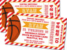 red gold basketball birthday ticket invitations colorful admit one theme