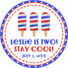 red white and blue popsicle birthday stickers