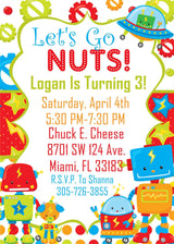 robot birthday party invitations colorful robot design