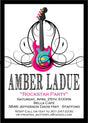 rock star birthday party invitations colorful guitar design