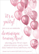 rose pink balloon birthday party sticker