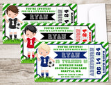 soccer ticket birthday invitations sports game theme