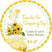 social distant baby shower favor sticker with sunflowers and balloons