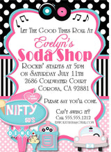 soda shop birthday party invitations retro diner design