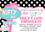 soda shop invitation cards 1950s birthday party style