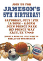 sports birthday party invitations athletic ball design