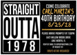 straight outta birthday party invitations black gold design