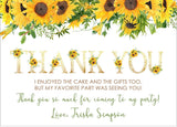 sunflower birthday thank you cards rustic floral party design