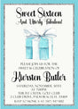sweet 16 invitations tiffany blue gift box design
