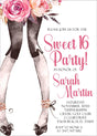 sweet 16 party invitations fashionable high heel design