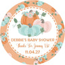 teal and orange pumpkin favor label