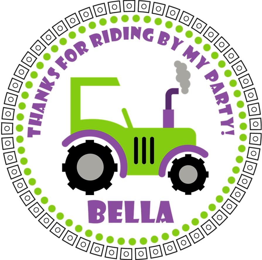 tractor themed birthday favor design