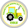 tractor themed birthday sticker design