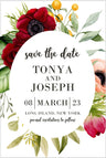 vibrant floral wedding save the dates watercolor flower theme