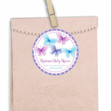watercolor butterfly baby shower favor label