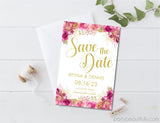 watercolor floral wedding save the dates elegant pink garden theme