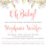 watercolor flower invitation cards blush pink botanical style