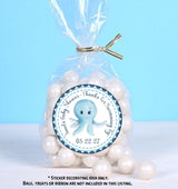watercolor octopus baby shower thank-you sticker