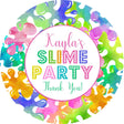 watercolor rainbow slime party sticker