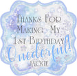 winter onederland snowflake birthday sticker design